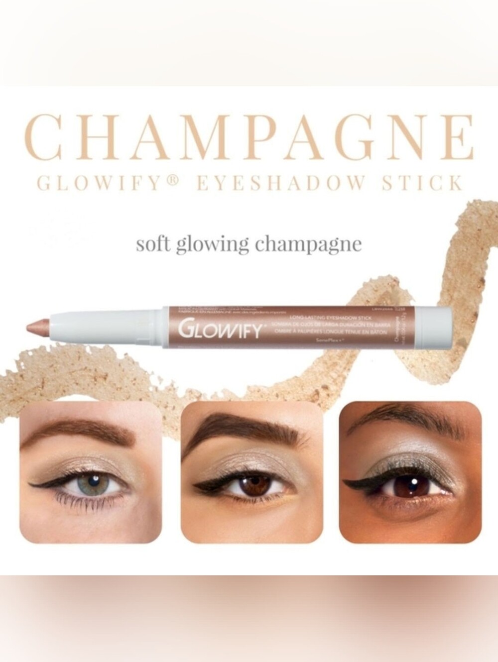Glowify Long Lasting Eyeshadow Stick, Champagne